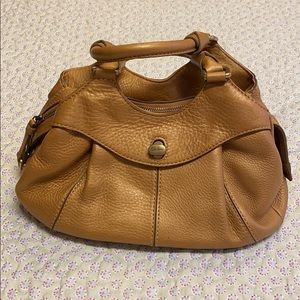 Leather handbag gold color Cole Haan